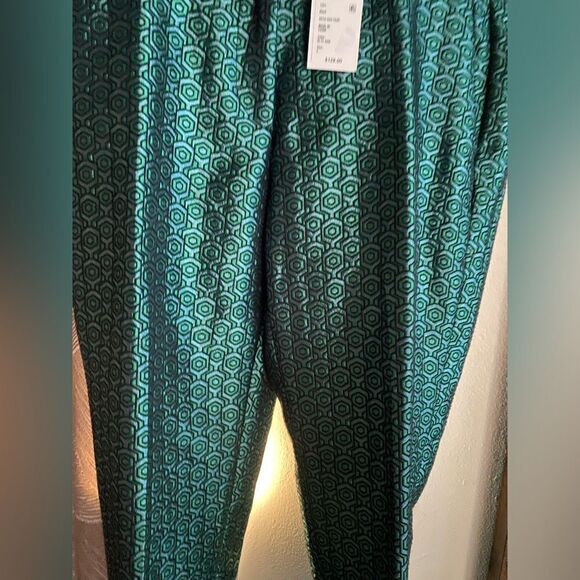 C Wonder Pants Womens Size 2 Deco Geometric Print Green Taffeta NEW - Picture 14 of 15